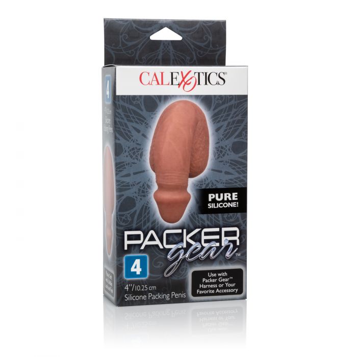 Packer Gear 4in Silicone Penis Brown