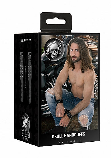 Ouch! Skulls & Bones Handcuffs W- Skulls Black