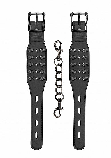 Ouch! Skulls & Bones Handcuffs W- Skulls Black