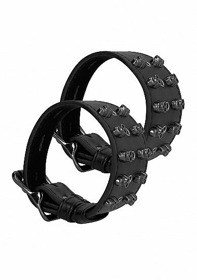 Ouch! Skulls & Bones Handcuffs W- Skulls Black