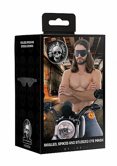 Ouch! Skulls & Bones Eye Mask W- Skulls & Spikes Black