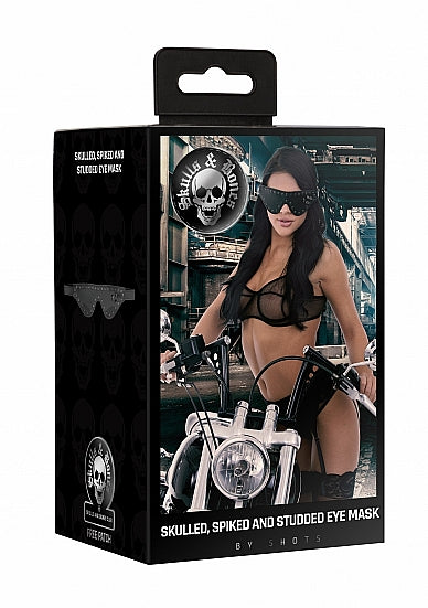 Ouch! Skulls & Bones Eye Mask W- Skulls & Spikes Black