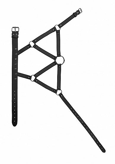 Ouch! Skulls & Bones Harness W- Skulls & Spikes Black