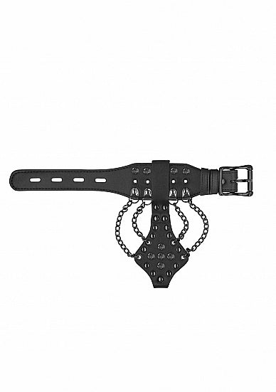 Ouch! Skulls & Bones Bracelet W- Spikes & Chains Black