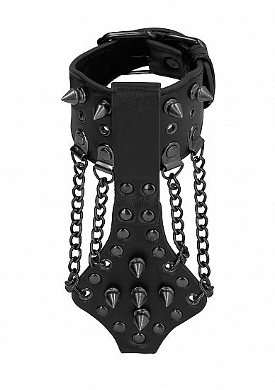 Ouch! Skulls & Bones Bracelet W- Spikes & Chains Black