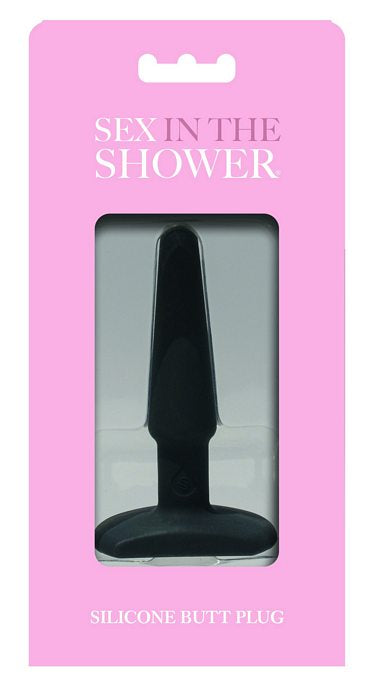 (d) Sex In The Shower Black Silicone Butt Plug