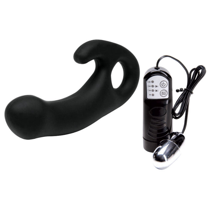 Bottoms Up Butt Silicone P-spot Vibrator Black