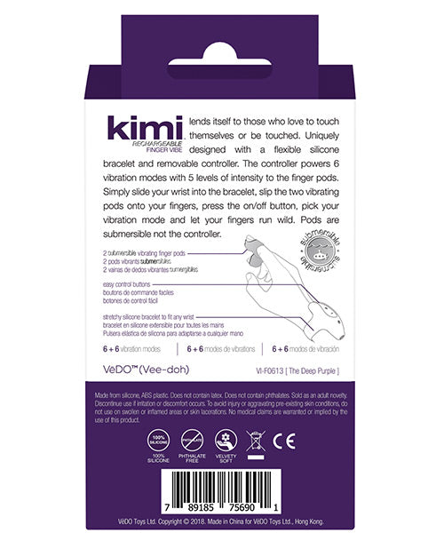 Vedo Kimi Rechargeable Dual Finger Vibe W- Remote Deep Purple