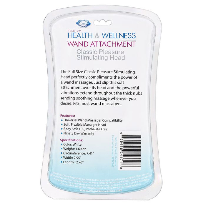 Cloud 9 Full Size Classic Pleasure Stimulating Heads Wand Attachment