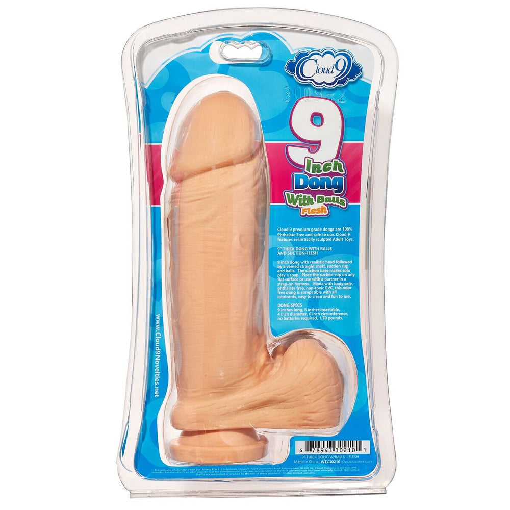 Cloud 9 Thick Dong W-balls & Suction Flesh 9in