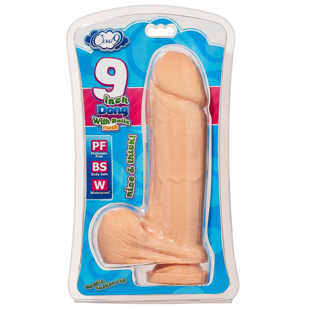 Cloud 9 Thick Dong W-balls & Suction Flesh 9in