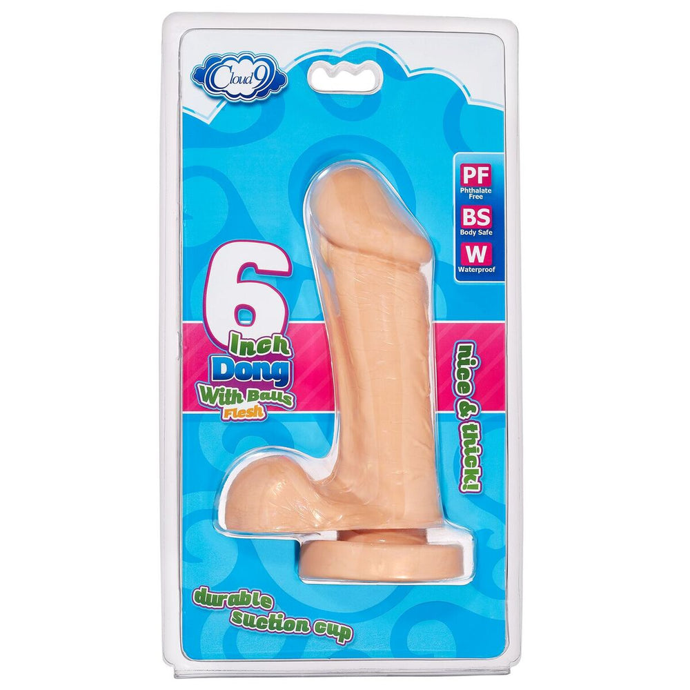 Cloud 9 Delightful Dong 6in W-balls Flesh