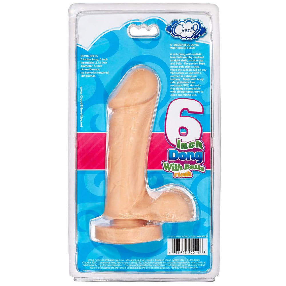 Cloud 9 Delightful Dong 6in W-balls Flesh
