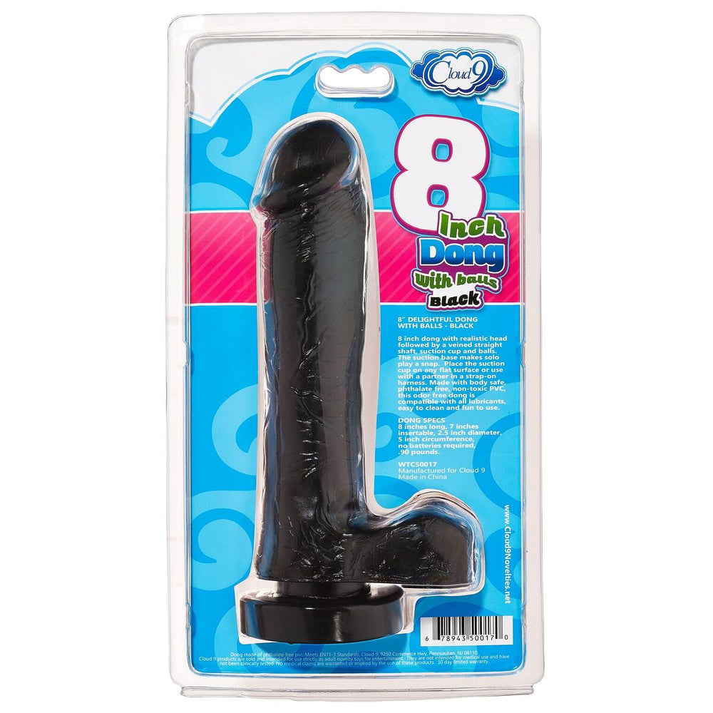 Cloud 9 Delightful Dong 8in W-balls-black