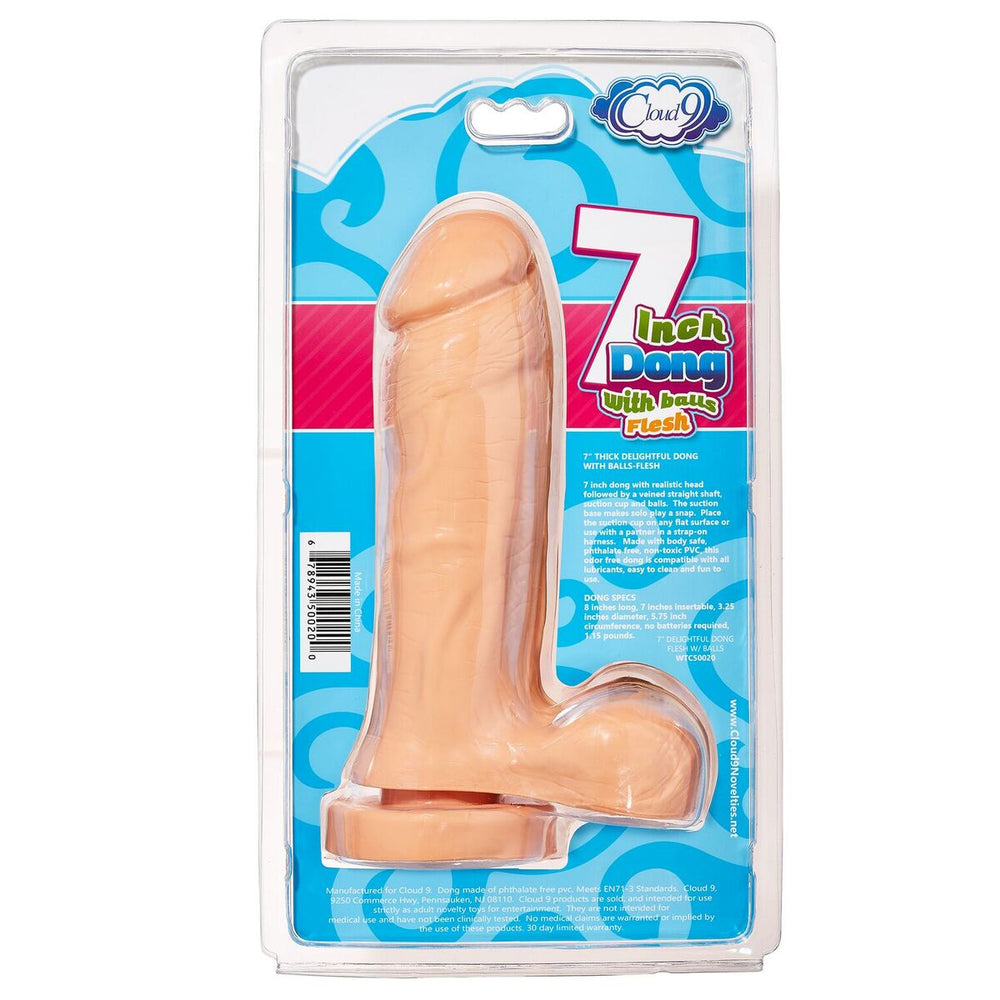 Cloud 9 Delightful Dong-7in Thick W-balls Flesh