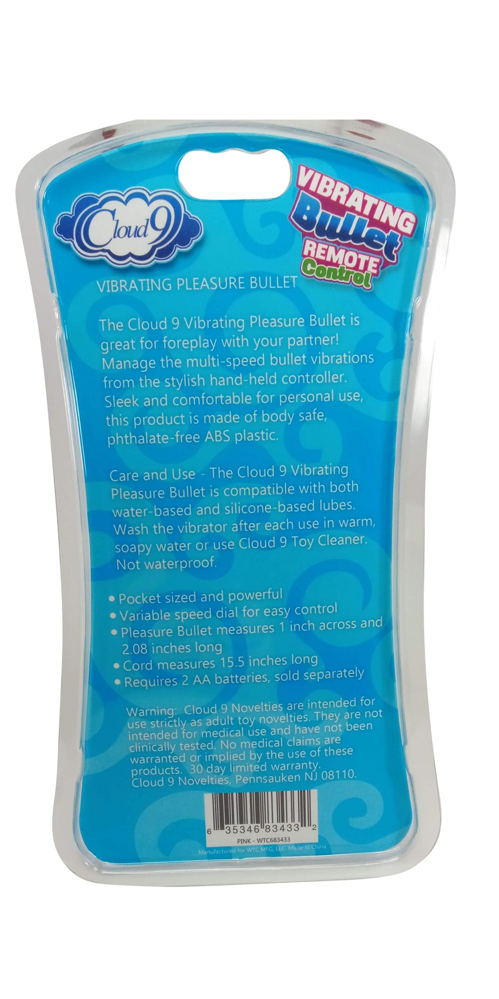 Cloud 9 Vibrating Bullet Pink W-remote