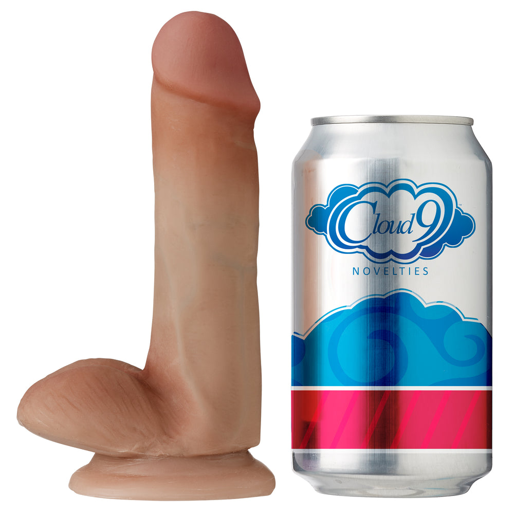Cloud 9 Dual Density Dildo Touch 6in W- Balls Tan- Mocha