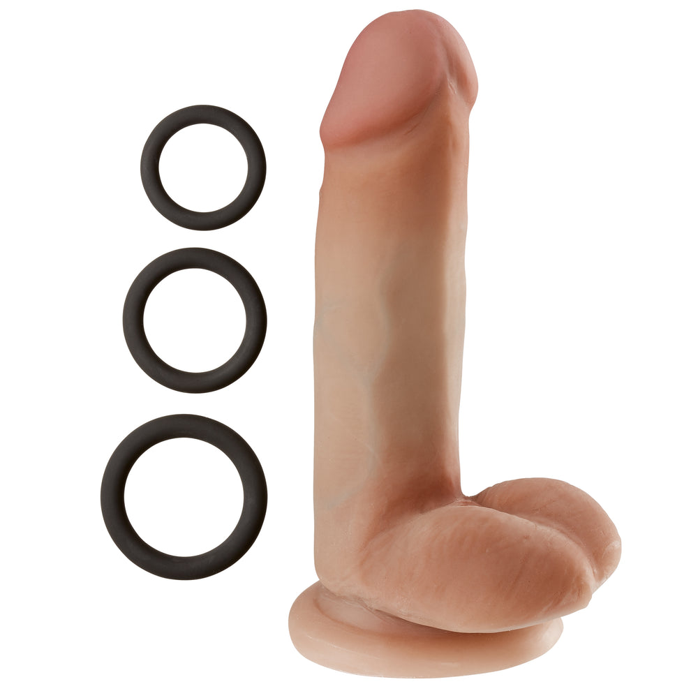 Cloud 9 Dual Density Dildo Touch 6in W- Balls Tan- Mocha