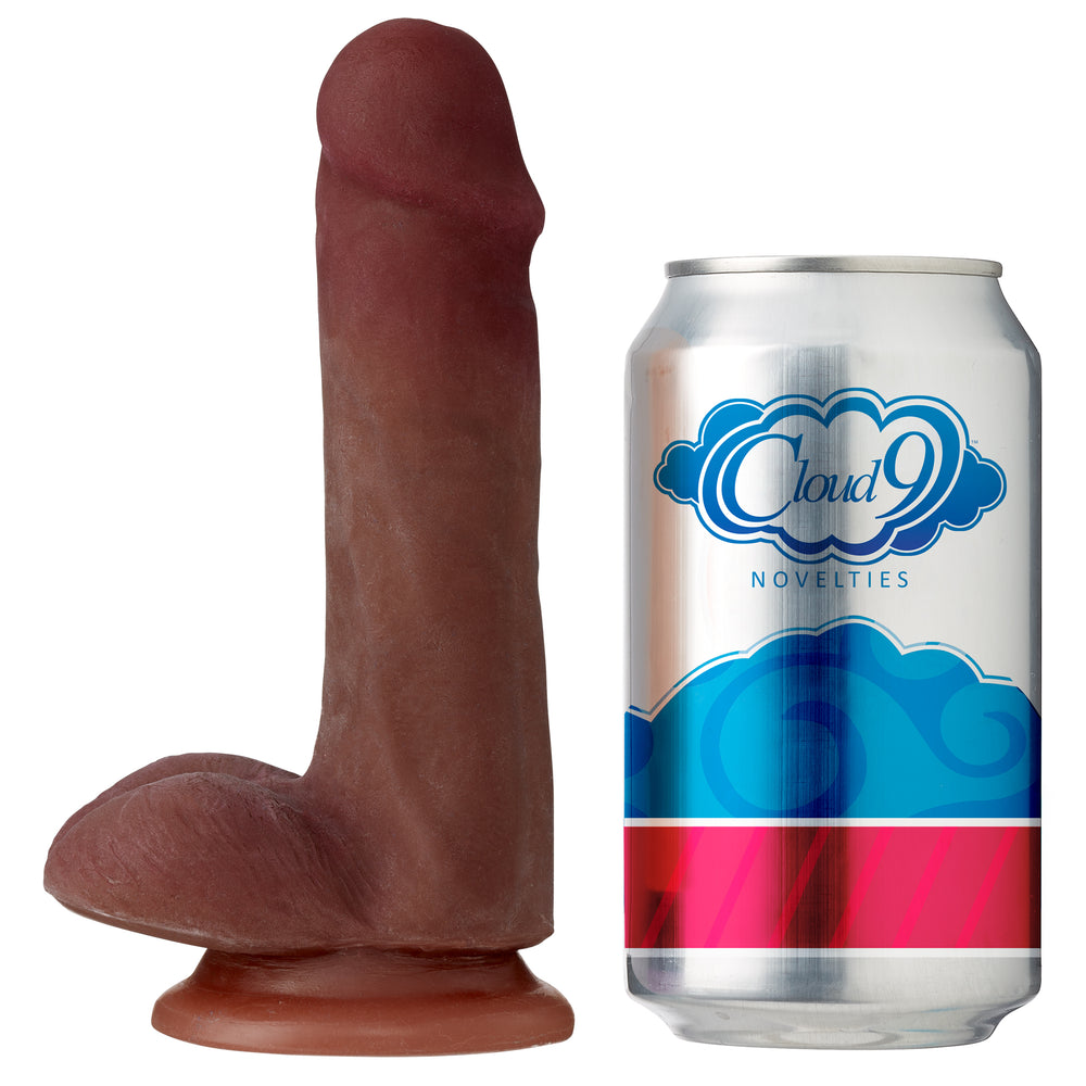 Cloud 9 Dual Density Dildo Touch 6in W- Balls Brown