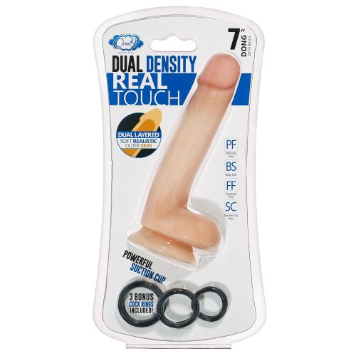 Cloud 9 Dual Density Dildo Touch 7in W- Balls Flesh
