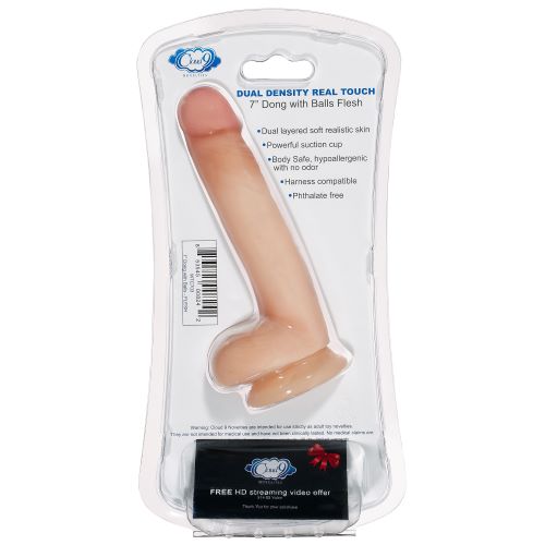 Cloud 9 Dual Density Dildo Touch 7in W- Balls Flesh