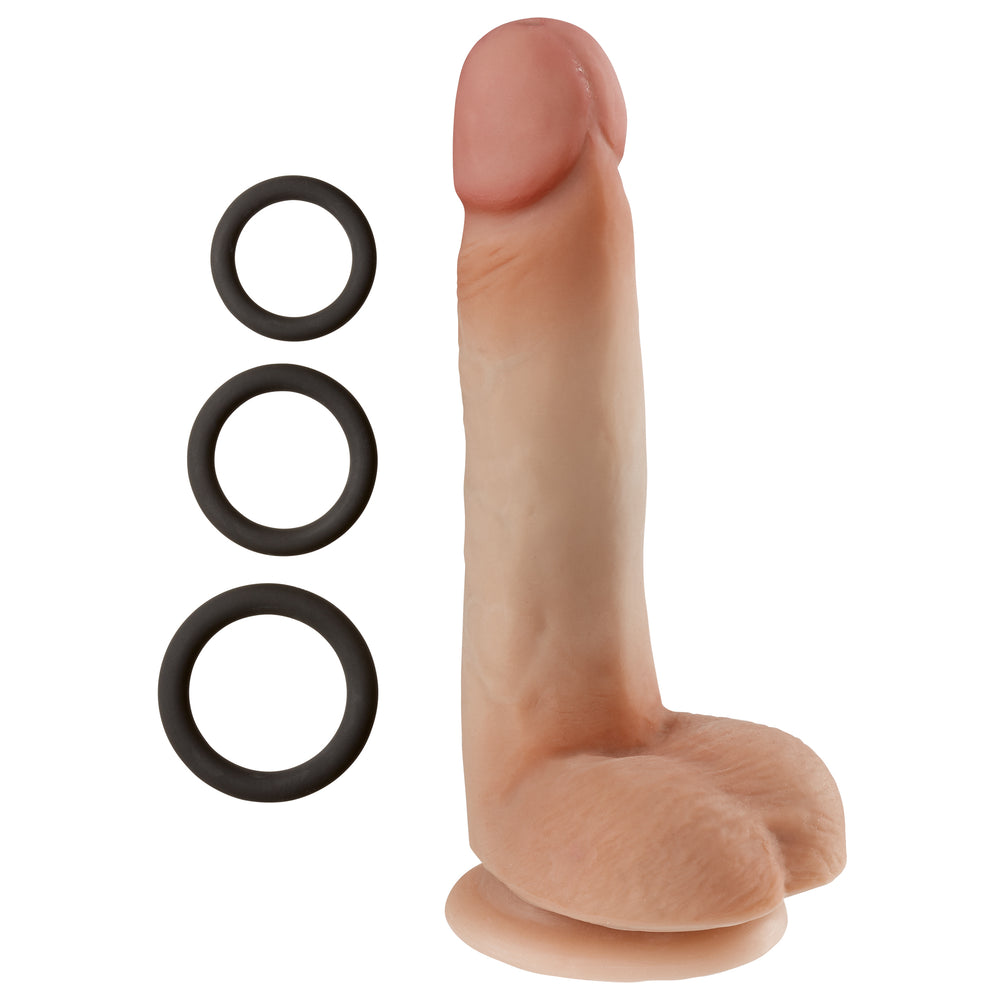 Cloud 9 Dual Density Dildo Touch 7in W- Balls Tan- Mocha