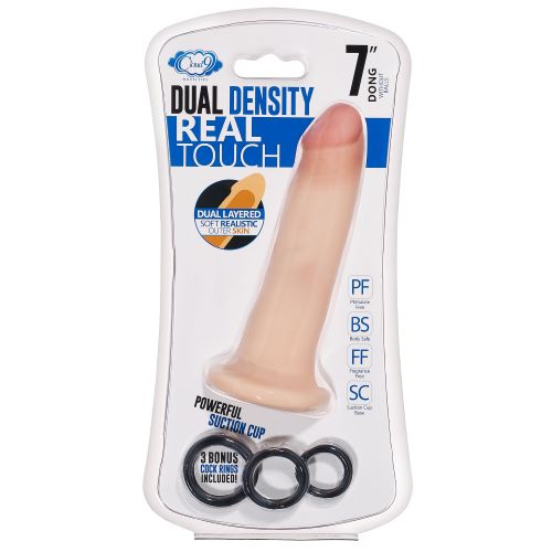 Cloud 9 Dual Density Dildo Touch 7in W- No Balls Flesh