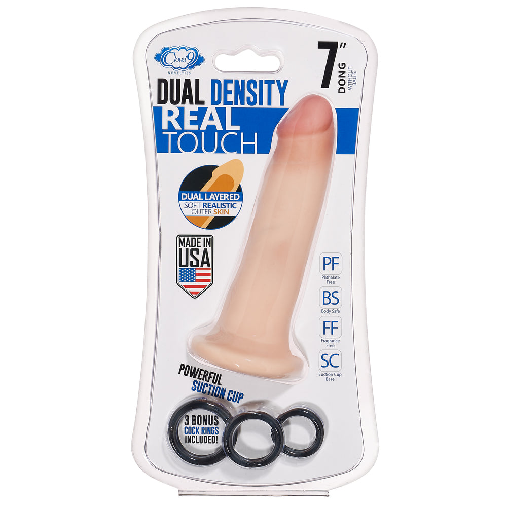 Cloud 9 Dual Density Dildo Touch 7in W- No Balls Flesh