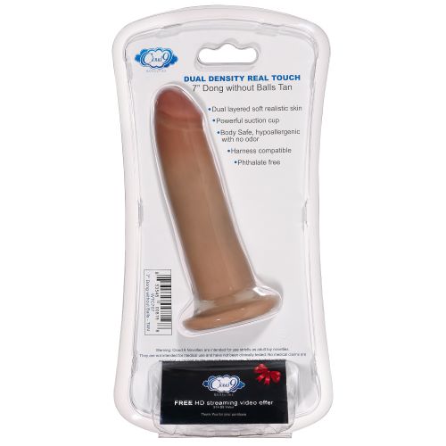 Cloud 9 Dual Density Dildo Touch 7in W- No Balls Tan- Mocha