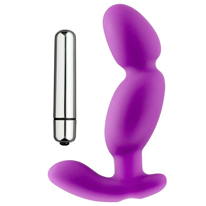 Prostate Pro Soft Angled Tip Anal Prostate Massager Purple W-c Rings
