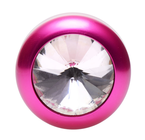 Vogue Solitaire Gem Pink Anal Plug Aluminum