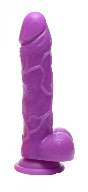 (bulk) Silicone Curvy 6 Suction Cup Dildo Purple 