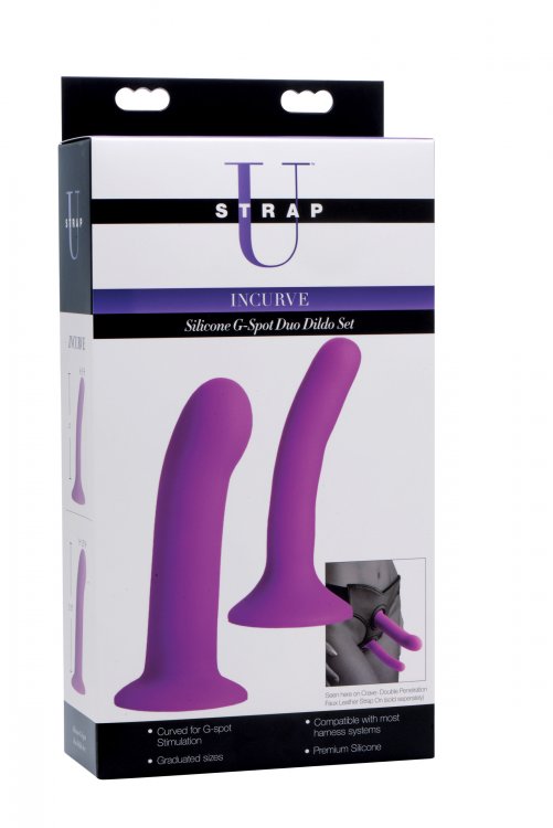 Strap U Silicone G Spot Duo Dildo Set